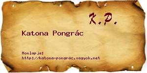 Katona Pongrác névjegykártya
